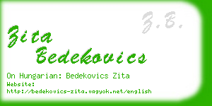 zita bedekovics business card